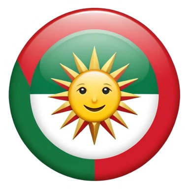 flag of Kurdistan, circular badge, emoji style sticker