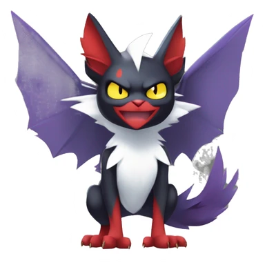 Edgy Cute Cool Kawaii Litten-Noivern-Zoroark-Noibat-Absol-Pokémon Full Body sticker