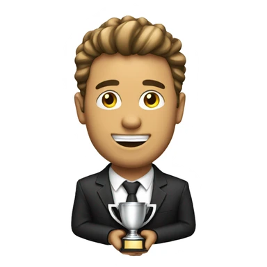 sucessfull man with trophy sticker