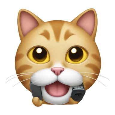 Cat texting on phone sticker