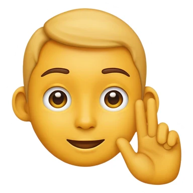 Emoji with hand behind ear  sticker