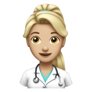 Nurse Beautiful Girl,blonde Pony Tail Hair sticker