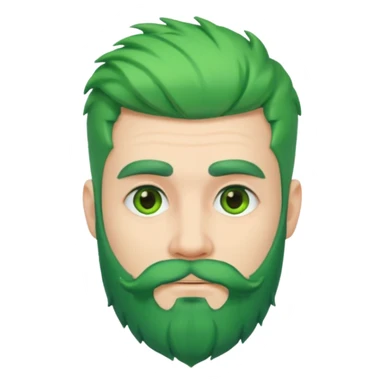 green hair and beard man sticker