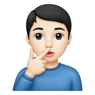 Solid White color Shh finger and hand emoji sticker