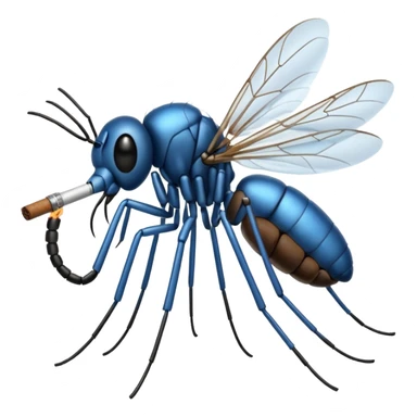mosquito azul fumando un cigarro sticker
