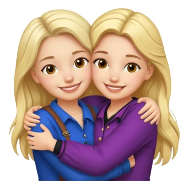 Girl hug a girl friend european bold sticker