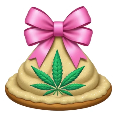 Cannabis flour with pink bow on it and sparkle  sticker