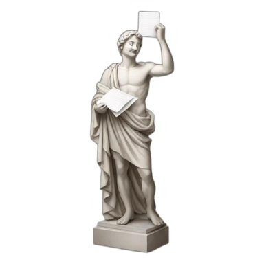 statue holding papers italy sticker
