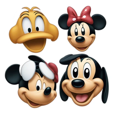Mickey pluto and minnie and goofy sticker