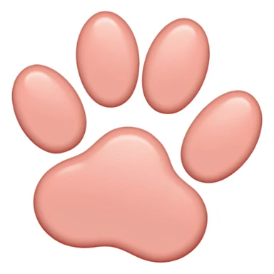 a very light pale pastel red pawprint sticker