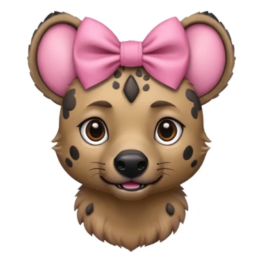 hyena with a pink bow sticker