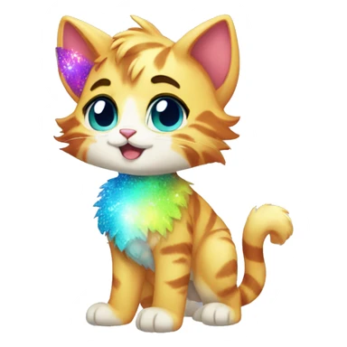 Colorful Sparkle-cat-fursona full body sticker