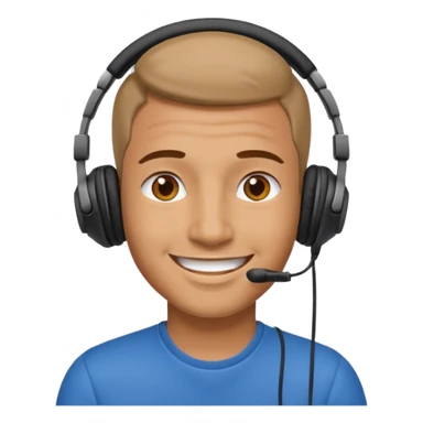 Man with on-ear headphones sticker