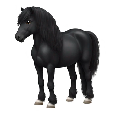 All Black fell pony  sticker