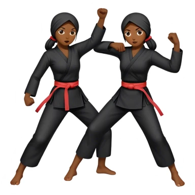 Two Indonesian Pencak silat girls in fighting position sticker