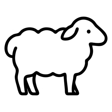 outlined sheep icon sticker