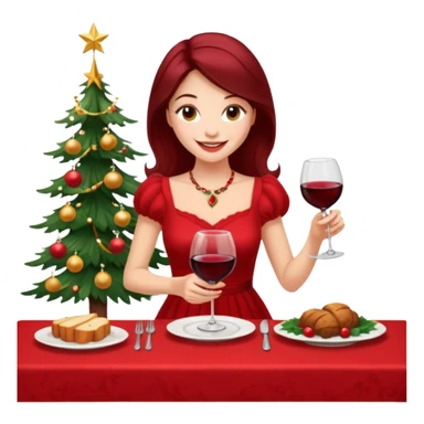 Chirstmas Hostess character, She plans the night, sets the table, pours the wine… sticker