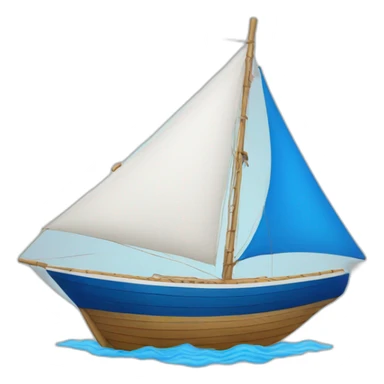 blue sailing boat  sticker