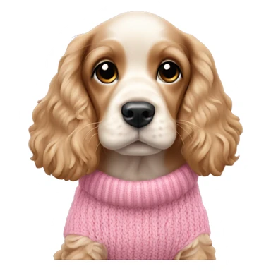 Cocker spaniel puppy wearing pink knitted sweater sticker