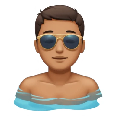 single men floating with close eyes in pool  sticker