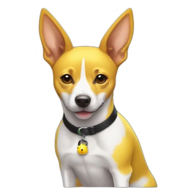 Tricolor Basenji dressed like pikachu sticker