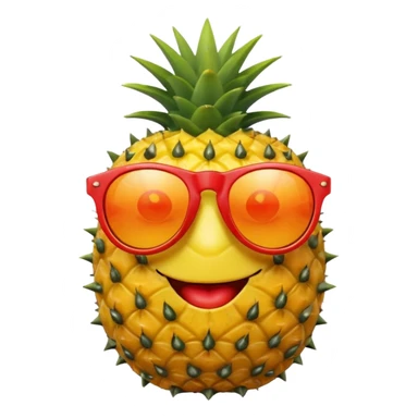 Fruit with Sunglasses, apple, lemon, orange, pineapple.  sticker