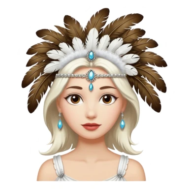 woman with a feathery hair accessory sticker
