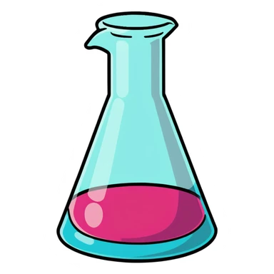 Chemistry beaker with periodic table elements sticker