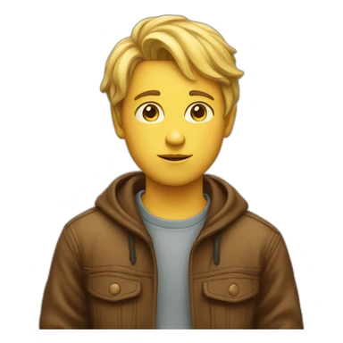 thinking boy emoji sticker