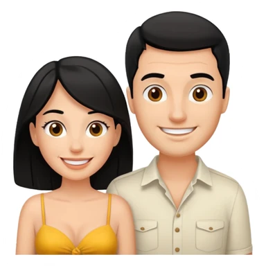 A white woman and man on their honeymoon (black hair) sticker