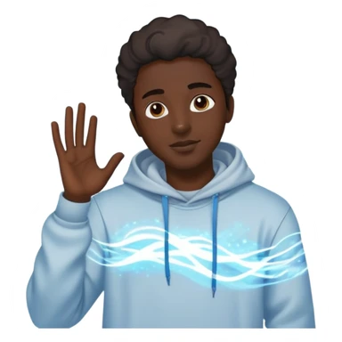 Male profile with casual streetwear clothing elements, radiating creative energy waves, ethereal style inspiration glow sticker