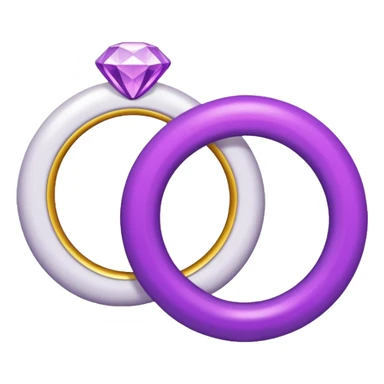 anel de casamento branco e roxo sticker