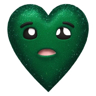 dark green heart with glitter sticker
