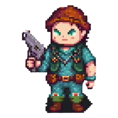 Doddieman character with gun sticker