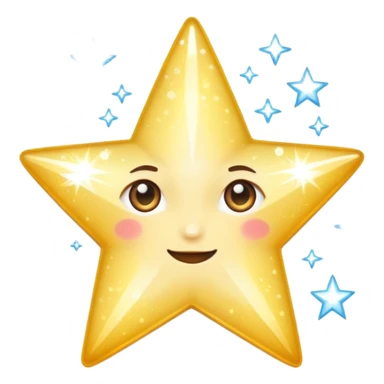 white glory star glitter sticker