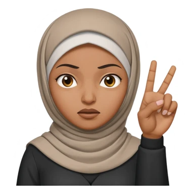 сердитая черная женщина мусульманка по пояс  показывает рукой в право  sticker
