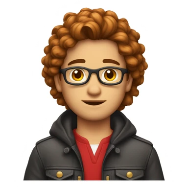 Garçon cheveux bruns avec veste rouge  sticker