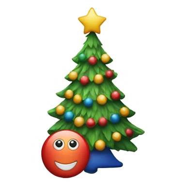 A christmas tree with a clown next to it sticker