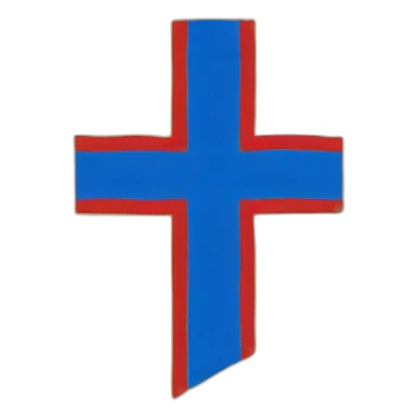 flag emoji with a blue Scandinavian cross with a red outline on a yellow background Ingermanland sticker