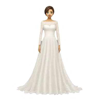 Long sleeve lace wedding dress sticker