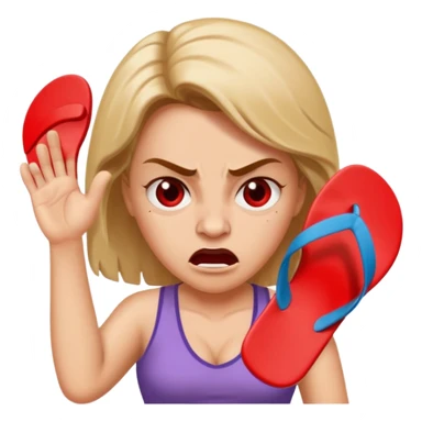 Une maman énervée jette une claquette sticker