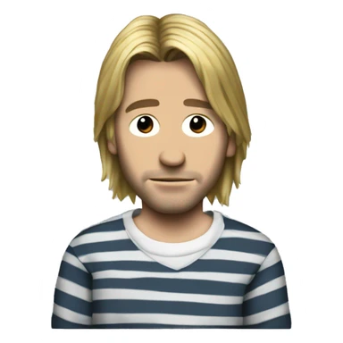 Kurt Cobain striped shirt sticker