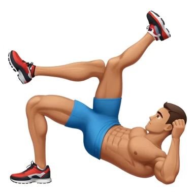 side-view of guy doing decline abdominal Crunches sticker