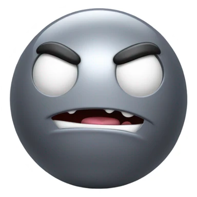 Metal cute mad Kirby Gray ball driving on 4 car wheels with mad eyebrows game sticker