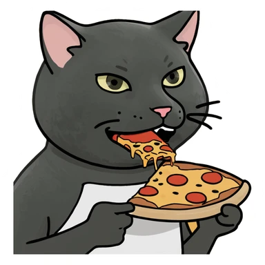Cat robber eating pizza  sticker