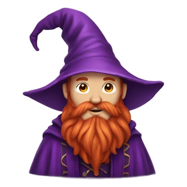 redbearded wizard purple clothes sticker