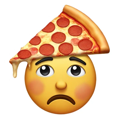 Sad face with pizza sticker