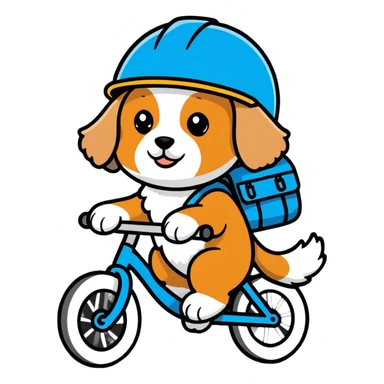 Cavapoo riding a bike  sticker