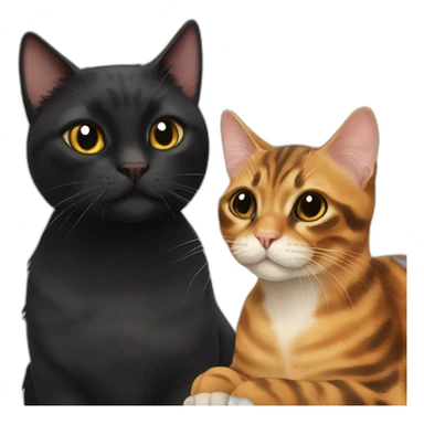 Tortie cat and black cat friends sticker