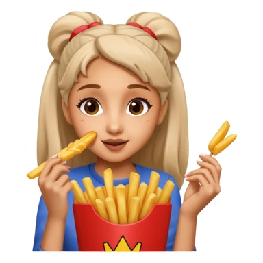 ariana grande munching fries sticker